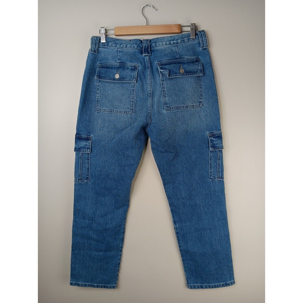 KanCan Cargo Jeans Women's Size 9/28 Estilo Straight Leg Pockets Denim Utility - Picture 3 of 8